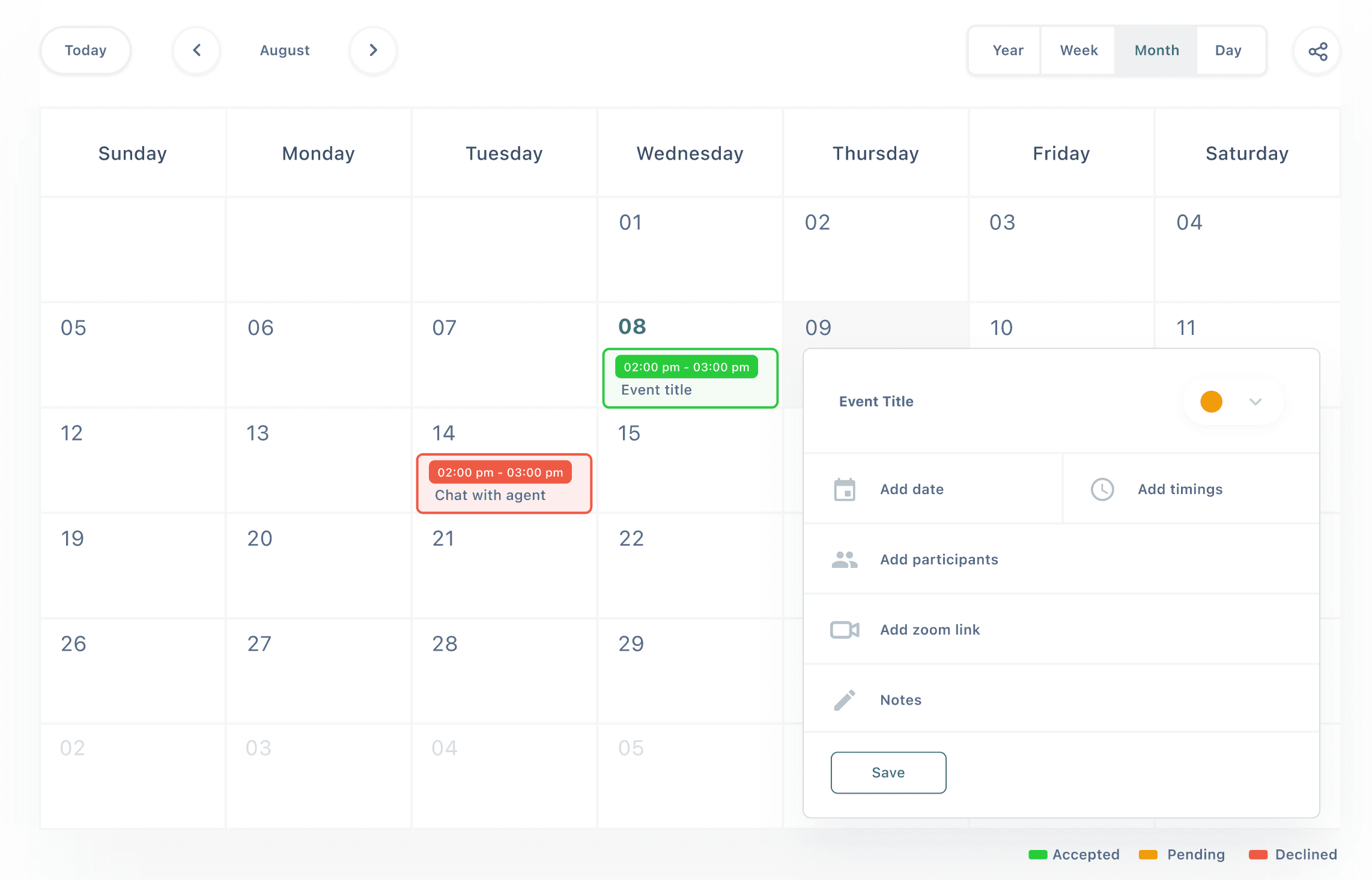 Calendar feature